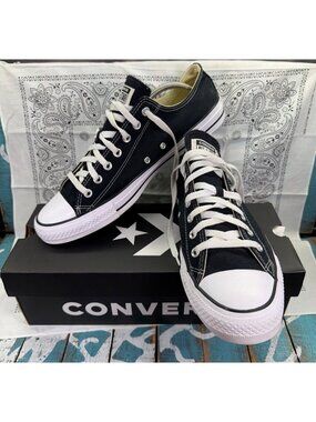 Converse All Star OX M9166 Black/White Canvas Men's Low Top Sneaker Size 13